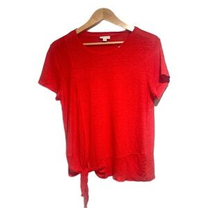 100% linen J. Jill Love Linen Burnt Orange Short Sleeve Tee